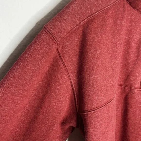 Columbia Red Fluffy Fleece Quarter Zip Durable Pullover High Neck Sweatshirt XL - Picture 10 of 12